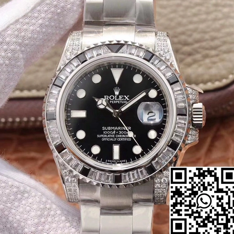 Edition Dial Customized Black Submariner Diamond Factory 116610LN Rolex Date GS 0307
